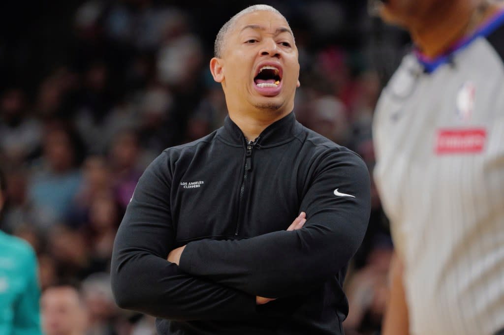 Clippers coach Tyronn Lue inserted Batum into the game to inbound the ball. AP