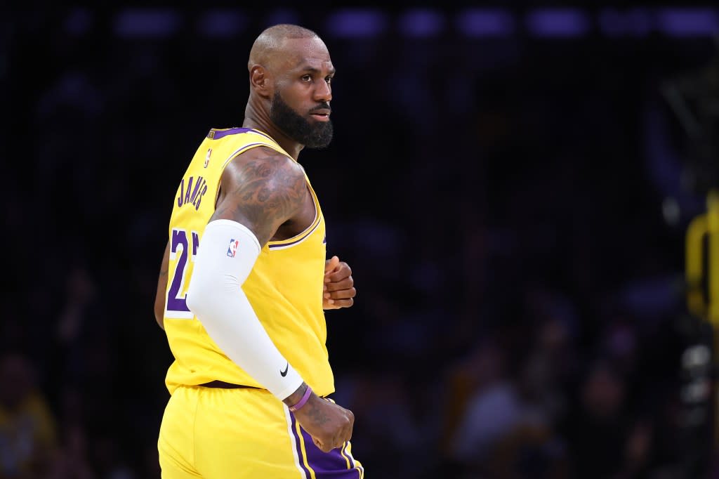 Lakers star LeBron James figures to be part of the team’s closing lineup during the NBA playoffs. Getty Images