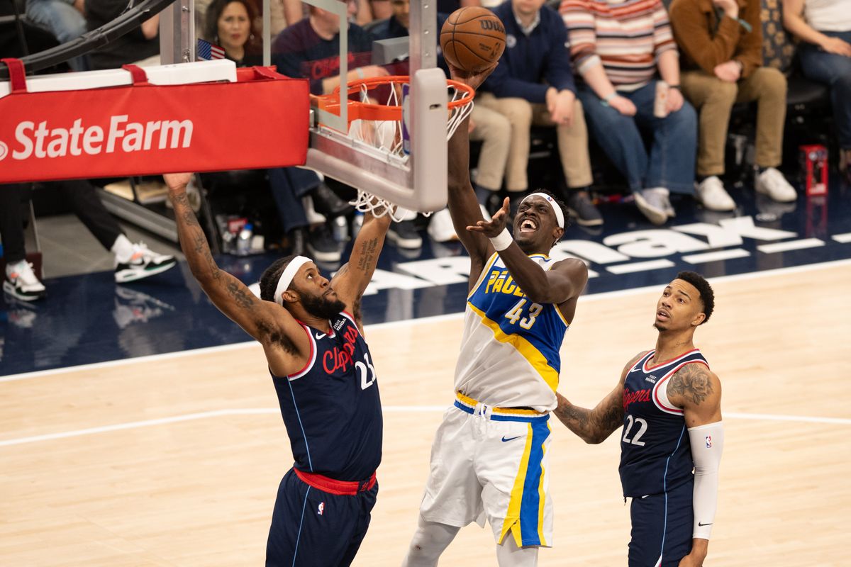 Indiana Pacers forward Pascal Siakam (43) shoots the ball during an NBA game between the Indiana Pacers and the LA Clippers on Wednesday, March 4, 2026 at Intuit Dome in Inglewood Calif