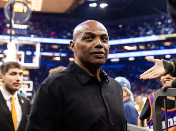 Phoenix Suns former player Charles Barkley in attendance against the Minnesota Timberwolves during an NBA Cup game at Mortgage Matchup Center on Nov 21, 2025.