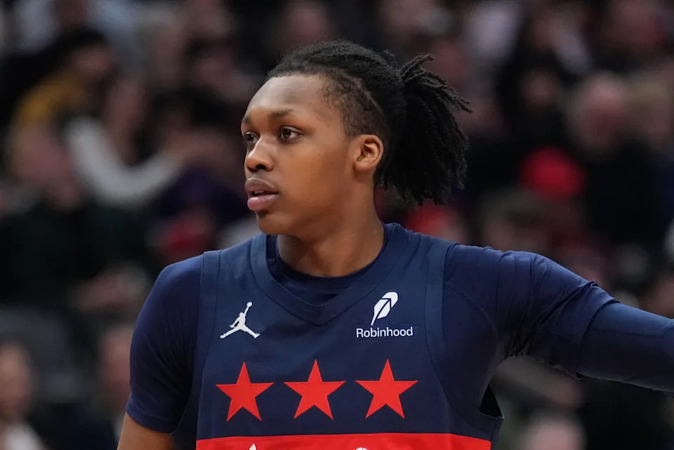 Washington Wizards guard Bub Carrington (8)John E. Sokolowski-Imagn Images