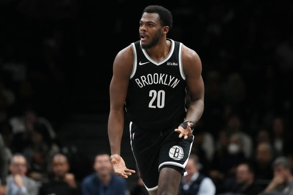 Nets center Day’Ron Sharpe is out for the season with a left thumb injury. AP