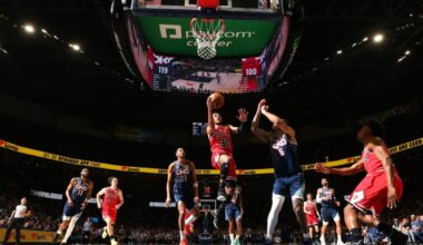 OKLAHOMA CITY: Tre Jones #30 of the Chicago Bulls drives to the basket during the game against the Oklahoma City Thunder on March 27, 2026 at Paycom Center in Oklahoma City, Oklahoma. – AFP