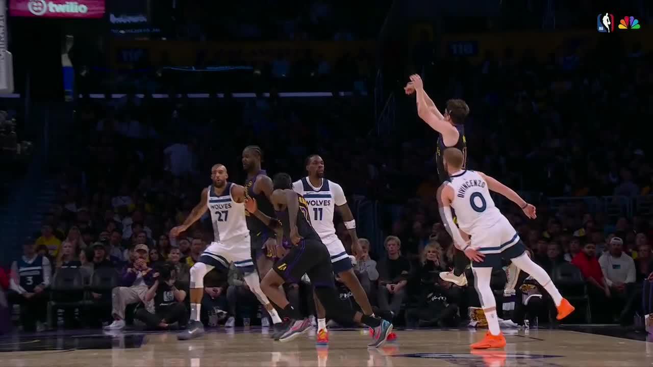 Luka's 31, Reaves' big 2nd half propel Lakers to season sweep of Timberwolves with 120-106 victory