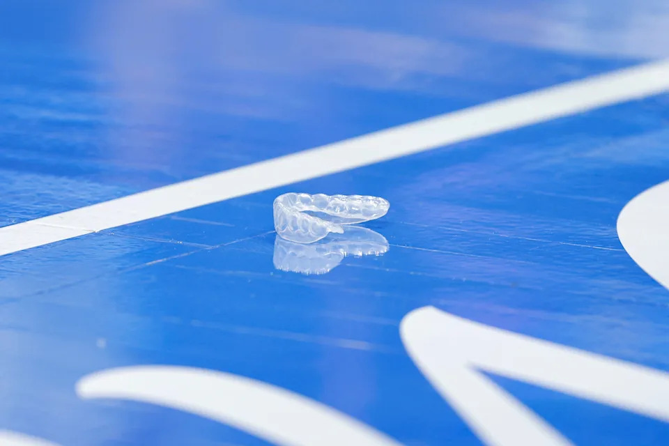 Mar 15, 2026; Oklahoma City, Oklahoma, USA; Minnesota Timberwolves center/forward Naz Reid loses his mouth guard during a play against the Oklahoma City Thunder during the first half at Paycom Center. Mandatory Credit: Alonzo Adams-Imagn Images