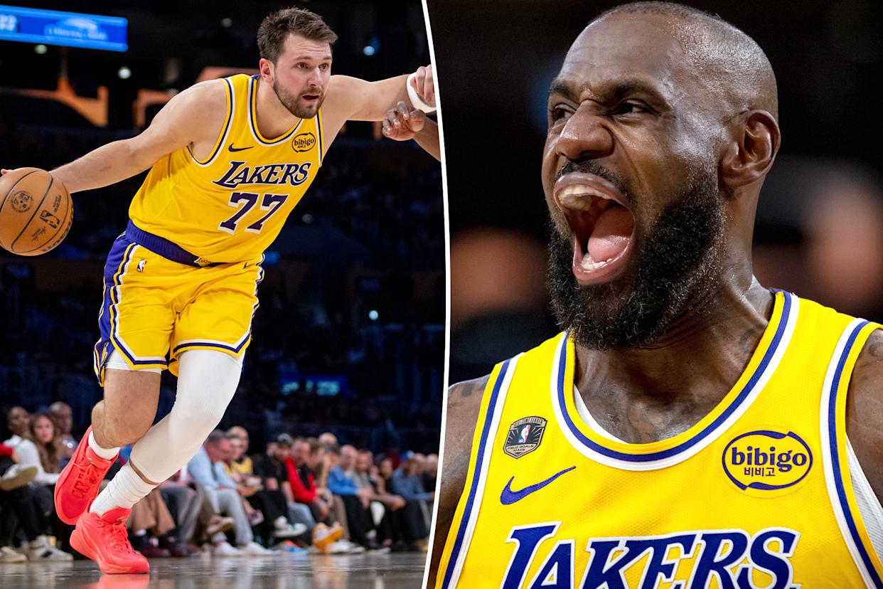 Lakers stars Luka Doncic and LeBron James