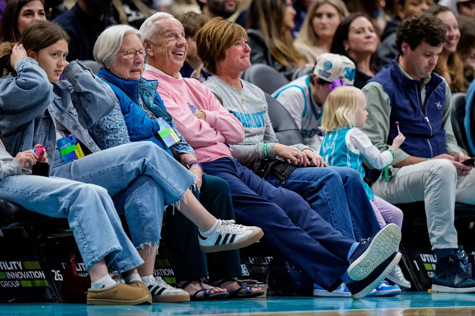 CHARLOTTE, NORTH CAROLINA - FEBRUARY 28: Roy Williams (C) looks on during the game between the Charlotte Hornets and the Portland Trail Blazers at Spectrum Center on February 28, 2026 in Charlotte, North Carolina. NOTE TO USER: User expressly acknowledges and agrees that, by downloading and or using this photograph, User is consenting to the terms and conditions of the Getty Images License Agreement. (Photo by Jacob Kupferman/Getty Images)