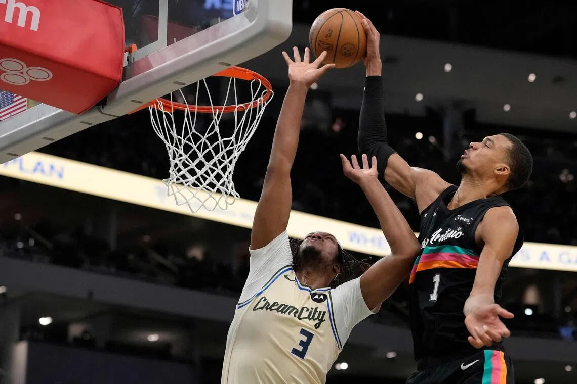 Victor Wembanyama registers 23 points and 15 rebounds to lead San Antonio’s 127-95 victory at the Milwaukee Bucks on March 28, 2026, boosting the Spurs’ National Basketball Association (NBA) winning streak to eight games.