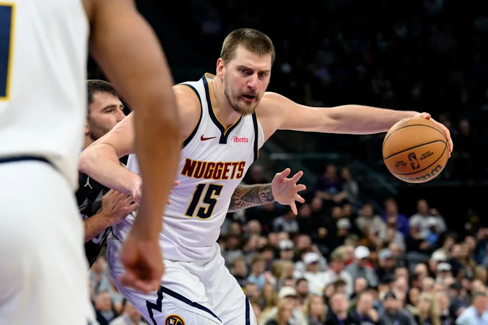 Nikola Jokic plays against the Utah Jazz on Monday. AP