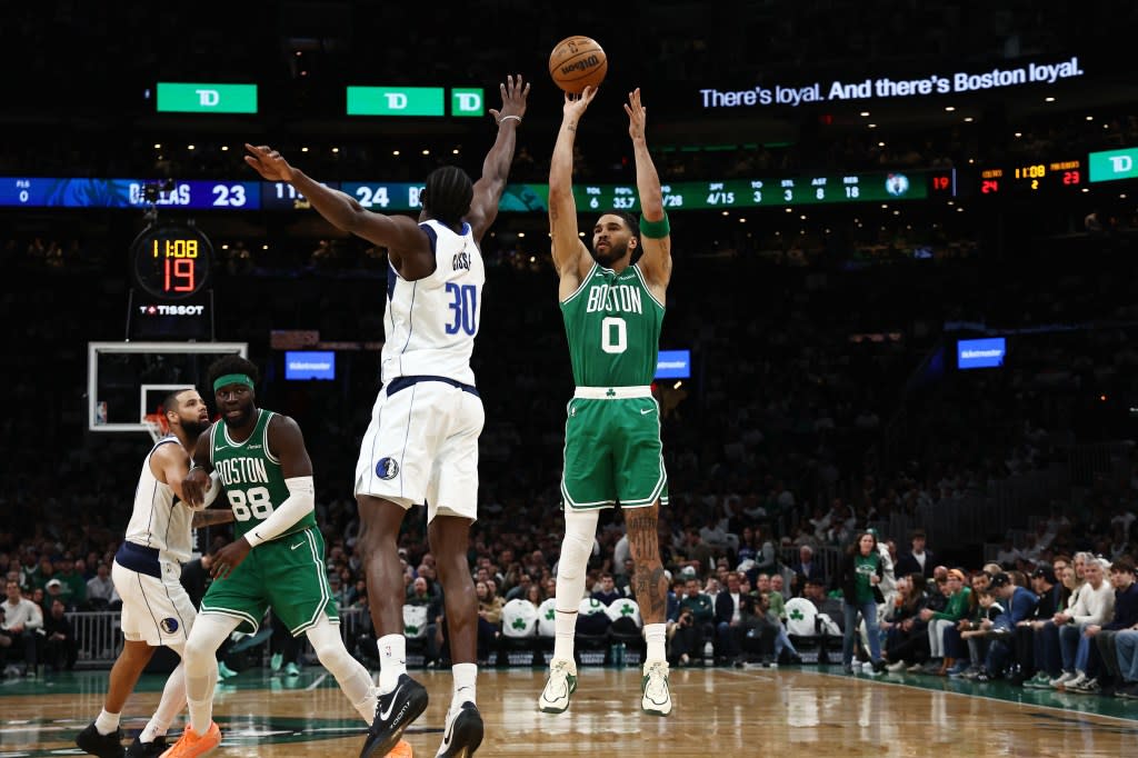 Jayson Tatum attempts a shot during the Celtics’ March 6 game. IMAGN IMAGES via Reuters Connect