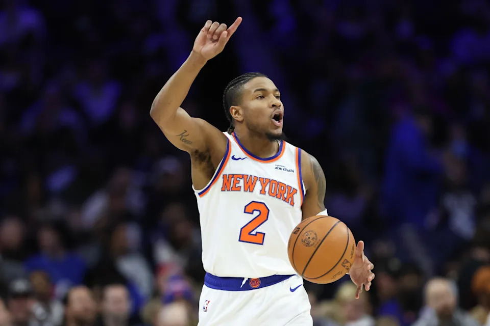 New York Knicks guard Miles McBride (2)Bill Streicher-Imagn Images