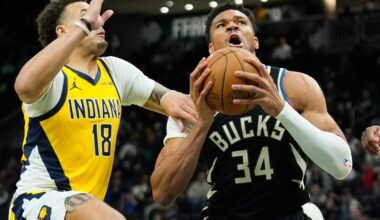 Giannis Antetokounmpo leaves Bucks' victory over Pacers after landing awkwardly on dunk | National Sports