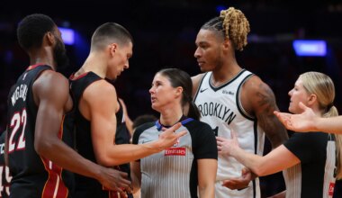 Nets' Noah Clowney drops 17 in 124-98 loss at Bam Adebayo, Heat