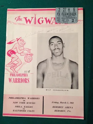 Game program from Wilt Chamberlain's 100-point night 50 years ago in Hershey.