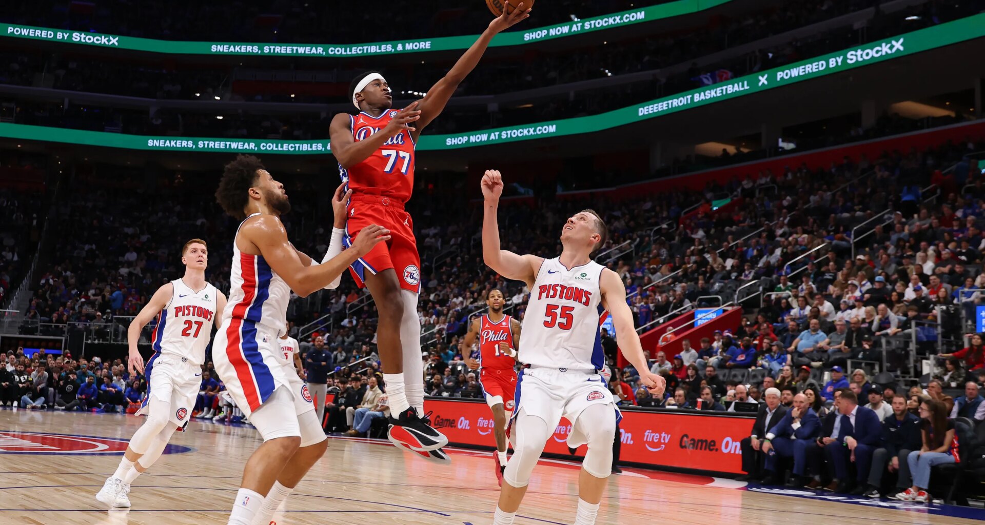 Short-handed Sixers fall to Pistons on the road