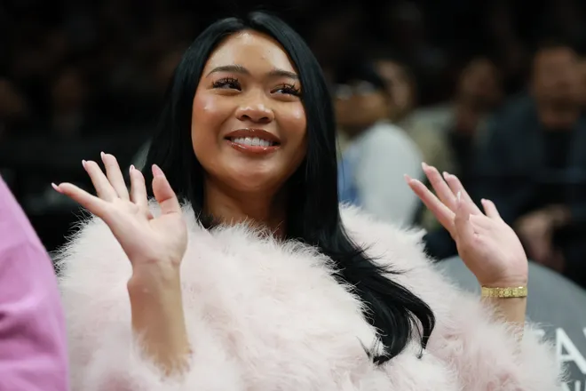 NEW YORK, NEW YORK - MARCH 18: Olympic gymnast Sunisa Lee attends the game between the Oklahoma City Thunder and the Brooklyn Nets at Barclays Center on March 18, 2026 in the Brooklyn borough of New York City. The Thunder won 121-92. NOTE TO USER: User expressly acknowledges and agrees that, by downloading and or using this photograph, User is consenting to the terms and conditions of the Getty Images License Agreement. (Photo by Sarah Stier/Getty Images)