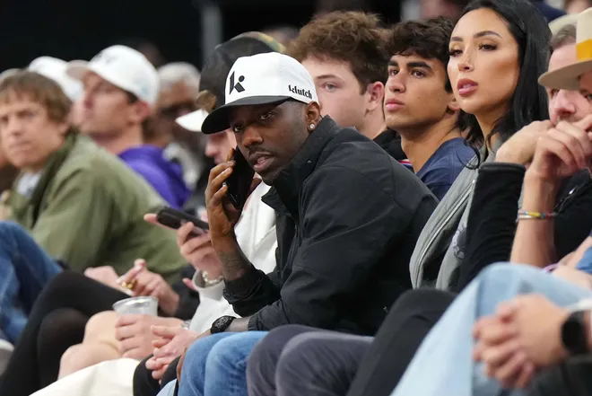 Mar 9, 2025; Inglewood, California, USA; Sports agent Rich Paul watches in the second half of the game between the Sacramento Kings and the LA Clippers at Intuit Dome. Mandatory Credit: Kirby Lee-Imagn Images