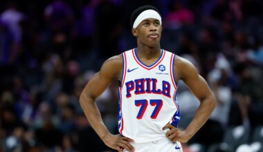 76ers' Kelly Oubre Jr. reacts to VJ Edgecombe's historical performance