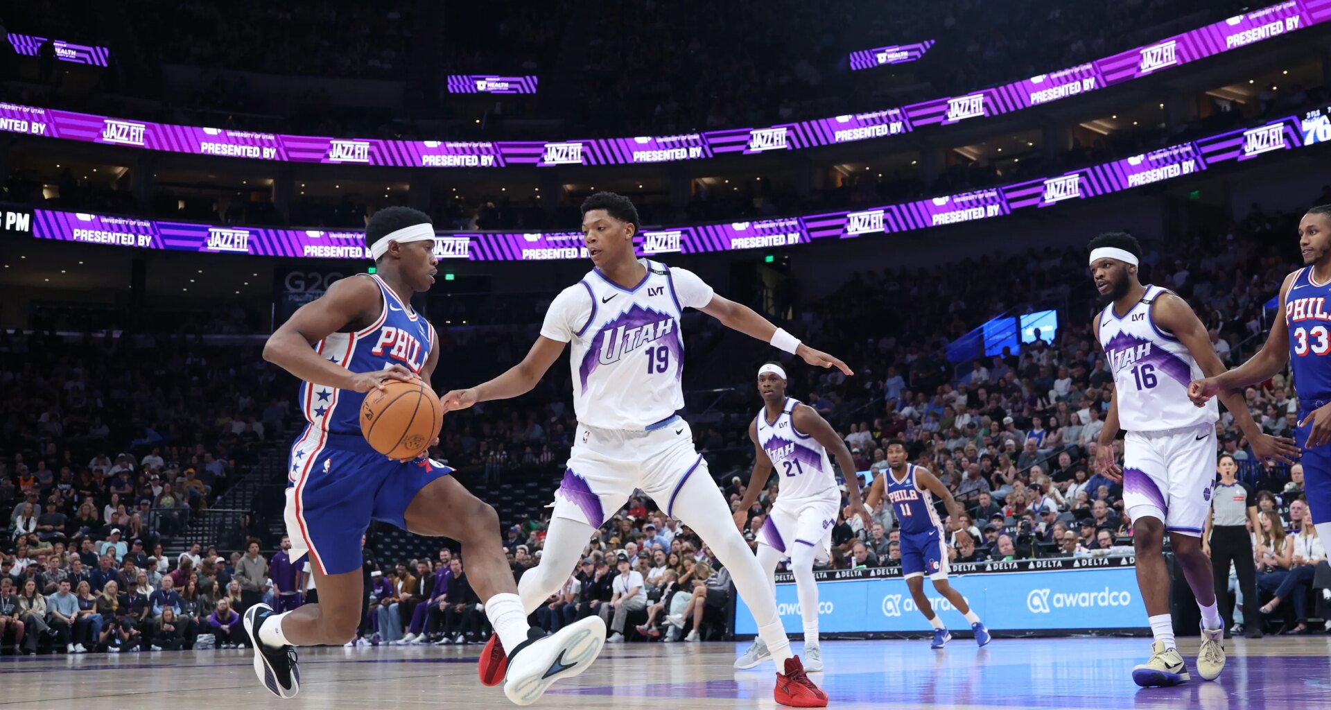 Sixers' VJ Edgecombe gives love to Jazz rookie Ace Bailey after win