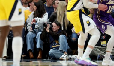 Caitlin Clark as photographer snapped amazing photos at Pacers-Lakers