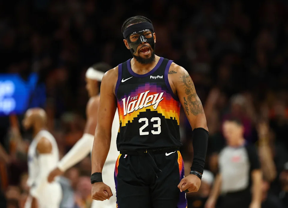 Phoenix Suns guard Jordan Goodwin (23)Mark J. Rebilas-Imagn Images