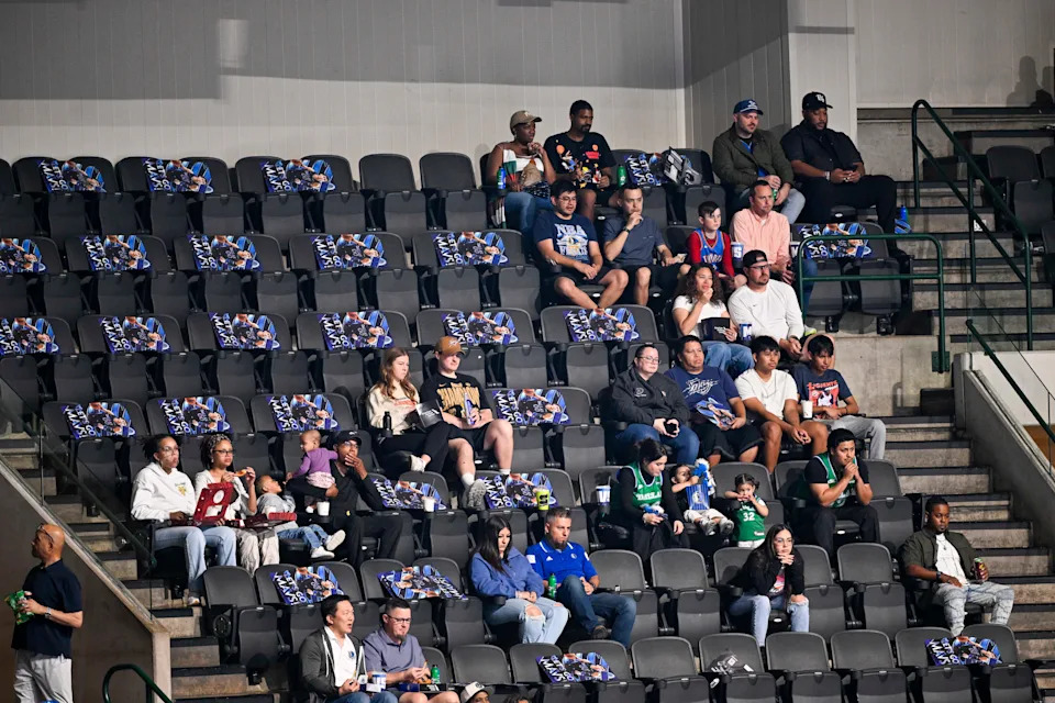 Mar 1, 2026; Dallas, Texas, USA; A view of the empty seats in the upper concourse during the first quarter between the Dallas Mavericks and the Oklahoma City Thunder at the American Airlines Center. Mandatory Credit: Jerome Miron-Imagn Images