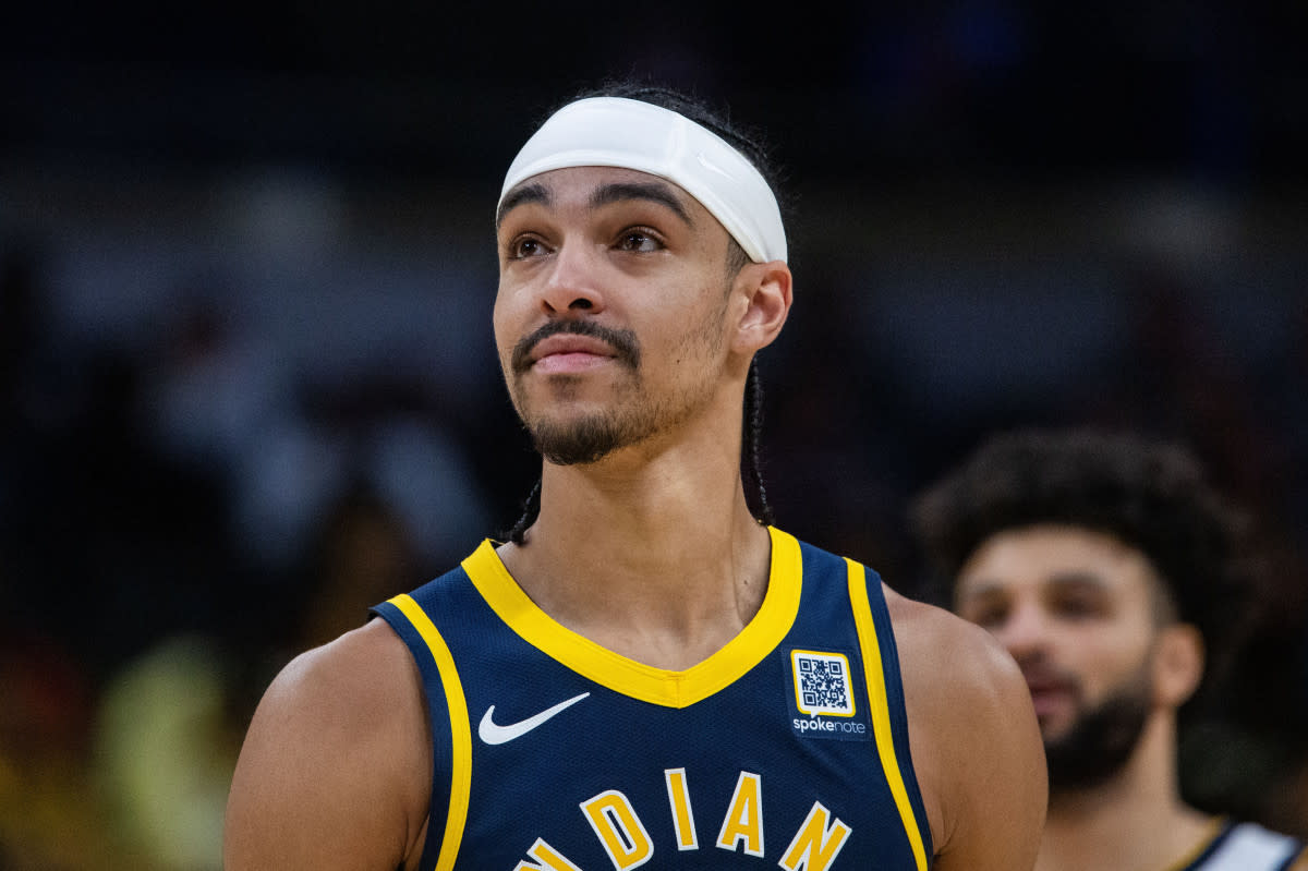 Indiana Pacers guard Andrew Nembhard (2)© Trevor Ruszkowski-Imagn Images