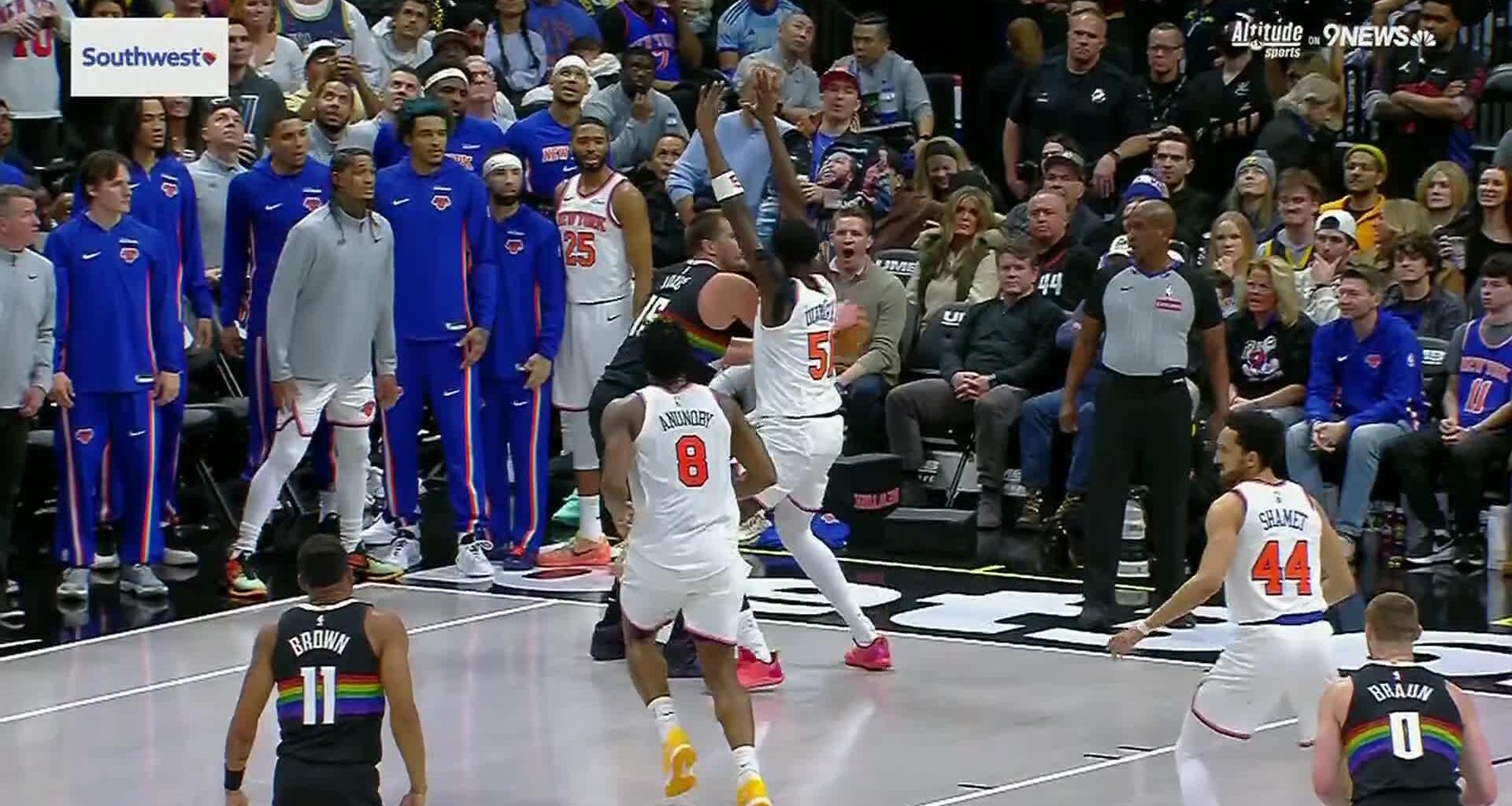 Knicks rout the Nuggets 142-103 as Denver guard Murray leaves with a sprained ankle