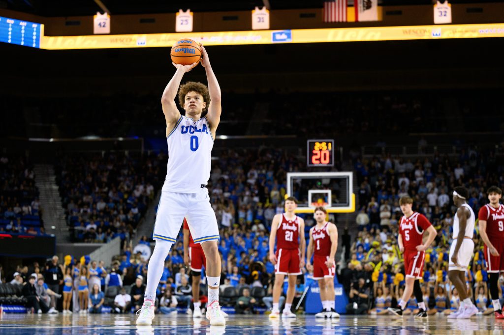 UCLA guard Trent Perry shoots a free throw