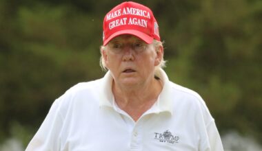 Donald Trump at a LIV Golf event