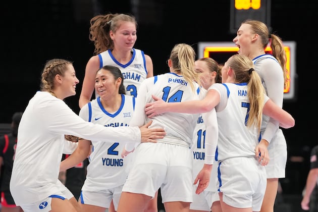 BYU women's basketball wins its first-ever Big 12 tournament game – Deseret News
