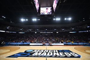 NCAA March Madness tournament court for survivor pool strategy