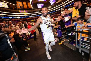 LOS ANGELES, CA - MARCH 1: Marcus Smart #36 of the Los Angeles Lakers walks off of the court after the game against the Sacramento Kings on March 1, 2026 at Crypto.Com Arena in Los Angeles, California. NOTE TO USER: User expressly acknowledges and agrees that, by downloading and/or using this Photograph, user is consenting to the terms and conditions of the Getty Images License Agreement. Mandatory Copyright Notice: Copyright 2026 NBAE (Photo by Adam Pantozzi/NBAE via Getty Images)
