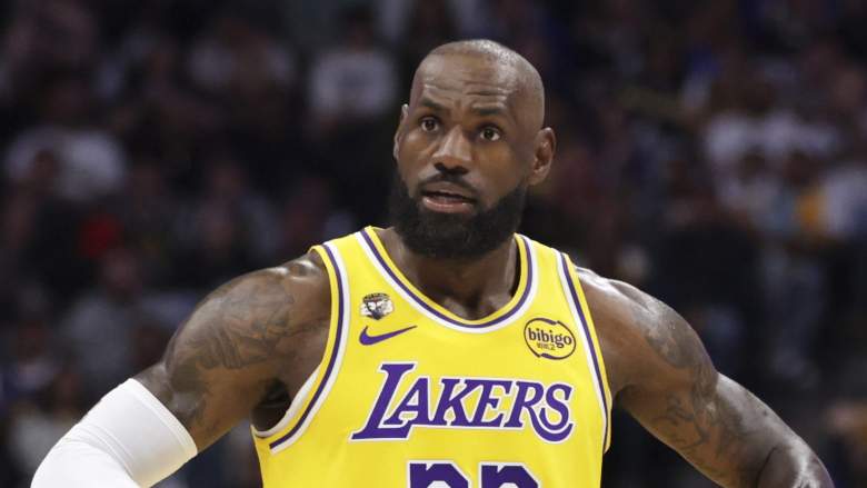 Los Angeles Lakers star LeBron James during an NBA game.