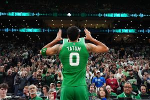 BOSTON, MA - MARCH 6: Jayson Tatum #0 of the Boston Celtics before the game against the Dallas Mavericks on March 6, 2026 at TD Garden in Boston, Massachusetts.