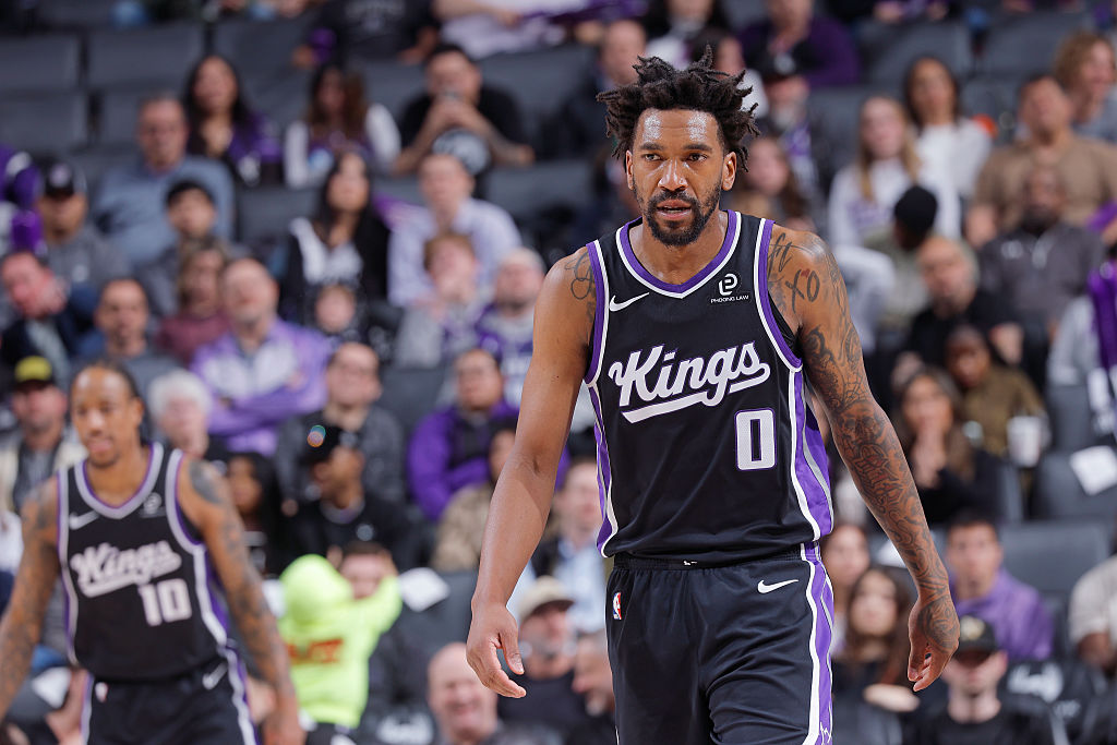 SACRAMENTO, CA - MARCH 5: Malik Monk #0 of the Sacramento Kings looks on during the game against the New Orleans Pelicans on March 5, 2026 at Golden 1 Center in Sacramento, California. NOTE TO USER: User expressly acknowledges and agrees that, by downloading and or using this photograph, User is consenting to the terms and conditions of the Getty Images Agreement. Mandatory Copyright Notice: Copyright 2026 NBAE (Photo by Rocky Widner/NBAE via Getty Images)