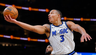 ATLANTA, GEORGIA - MARCH 16: Desmond Bane #3 of the Orlando Magic goes up for a shot during the second quarter against the Atlanta Hawks at State Farm Arena on March 16, 2026 in Atlanta, Georgia. NOTE TO USER: User expressly acknowledges and agrees that, by downloading and or using this photograph, User is consenting to the terms and conditions of the Getty Images License Agreement. (Photo by Todd Kirkland/Getty Images)