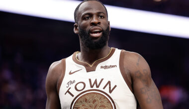 SAN FRANCISCO, CALIFORNIA - MARCH 25: Draymond Green #23 of the Golden State Warriors looks on during a break in play against the Brooklyn Nets during the first half at Chase Center on March 25, 2026 in San Francisco, California. NOTE TO USER: User expressly acknowledges and agrees that, by downloading and or using this photograph, User is consenting to the terms and conditions of the Getty Images License Agreement. (Photo by Kelley L Cox/Getty Images)