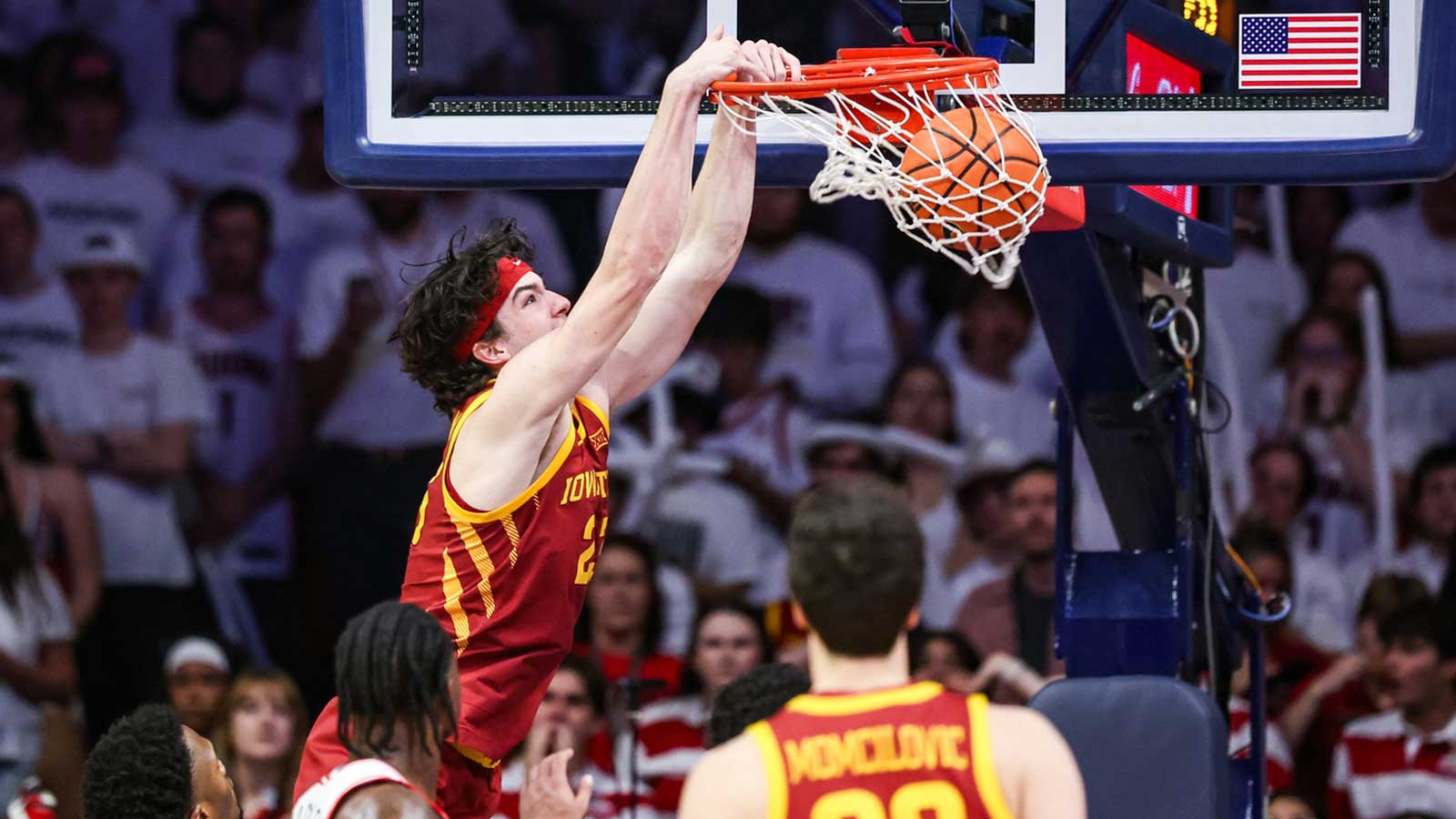 Iowa State Cyclones forward Milan Momcilovic (22) dunks the ball during the second half of the game against the Arizona Wildcats at McKale Memorial Center. 