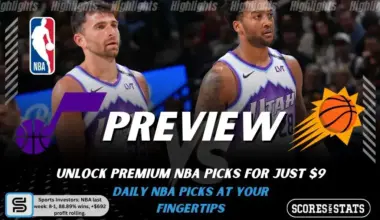 Utah Jazz vs Phoenix Suns preview image with both team logos, a relevant basketball background, and the ScoresAndStats logo.