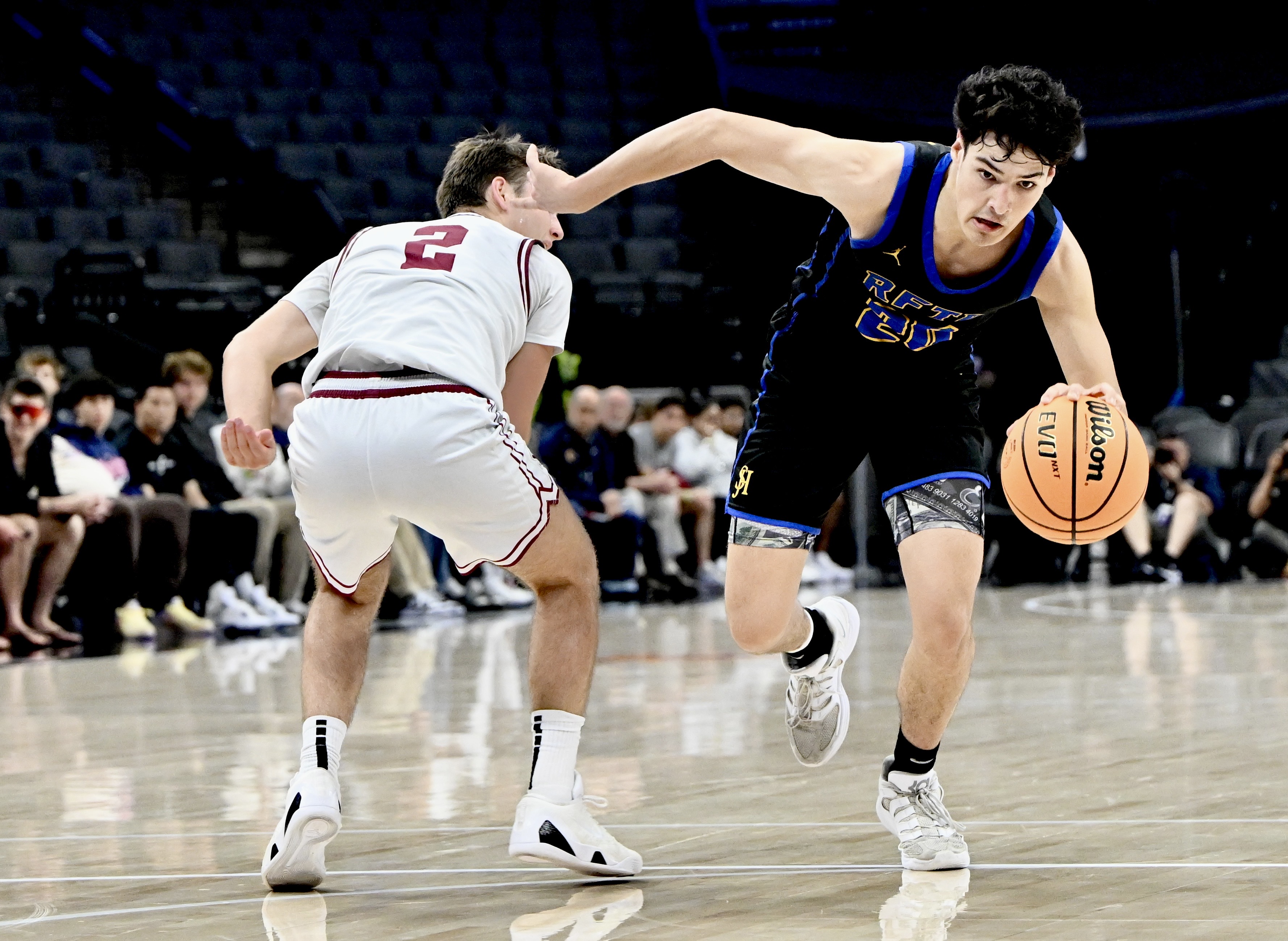 Garrett Brehmer #20 of the San Juan Hills Stallions against...