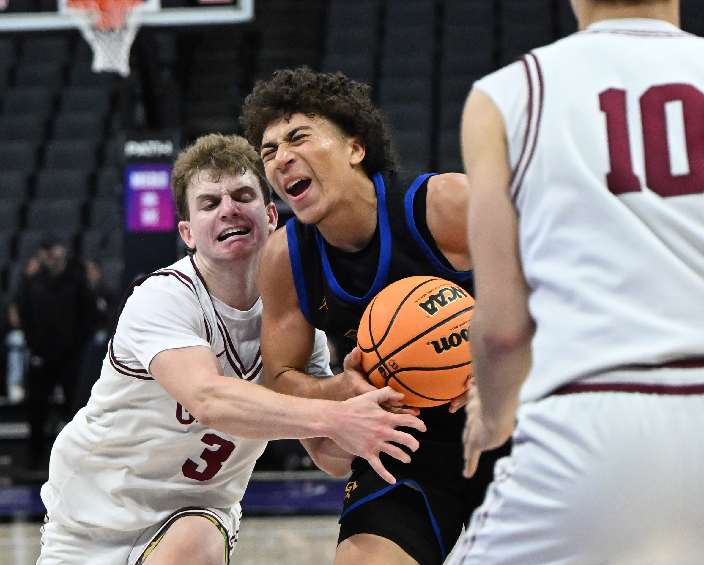 Garrett Brehmer #20 of the San Juan Hills Stallions has...