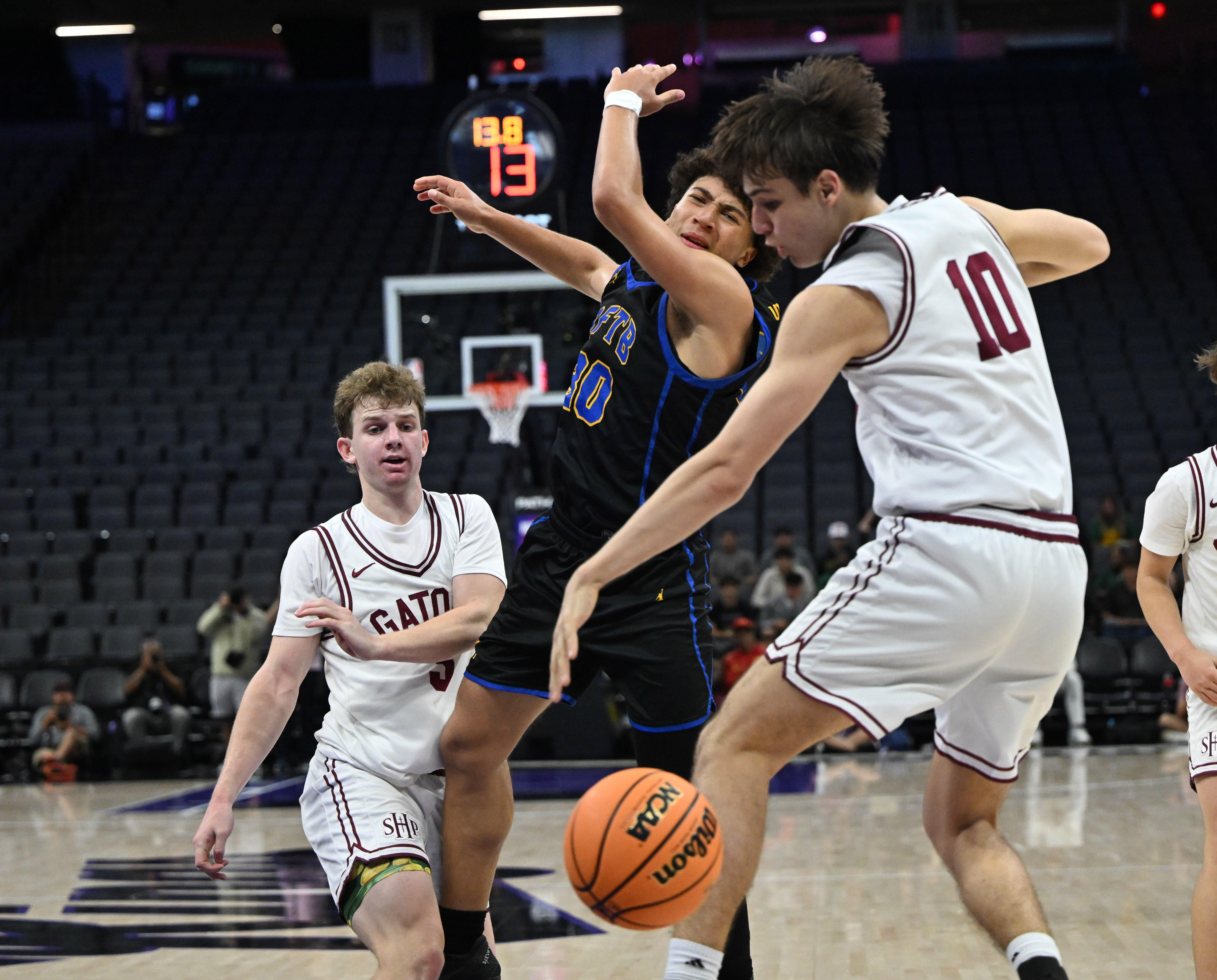 Garrett Brehmer #20 of the San Juan Hills Stallions has...
