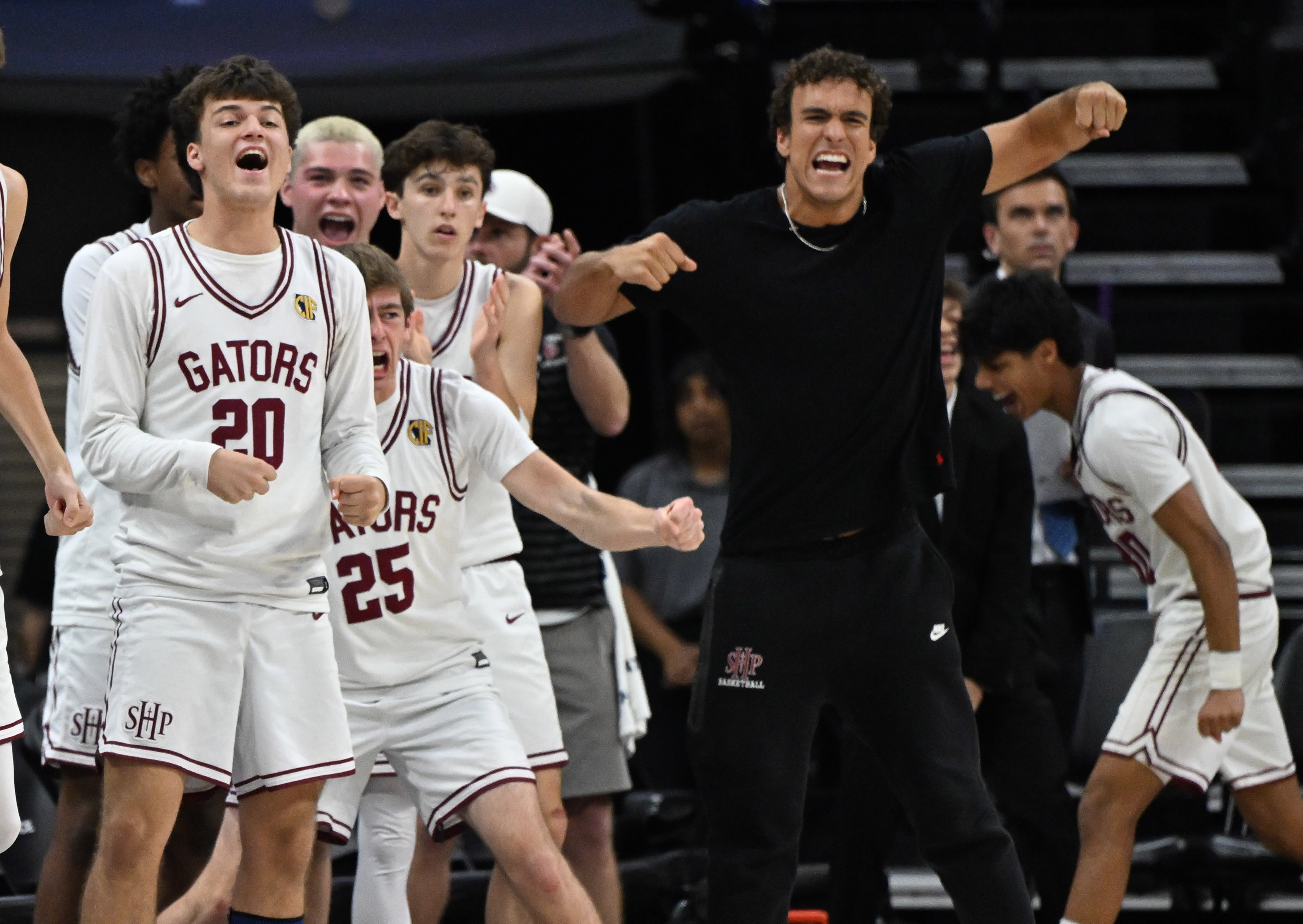 Sacred Heart Prep Gators react to a stripped ball against...