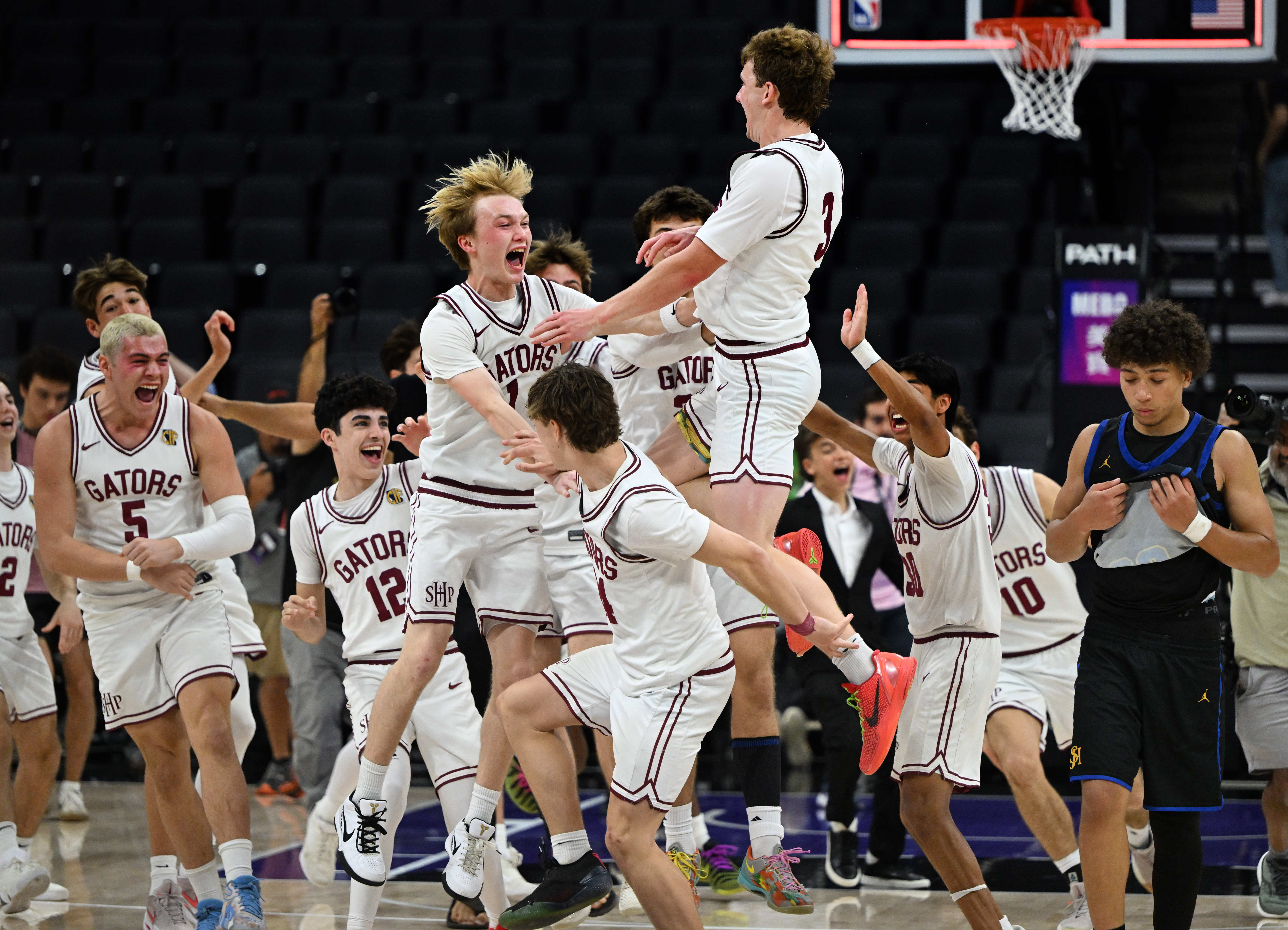 Kellen Owens #30 of the San Juan Hills Stallions walks...