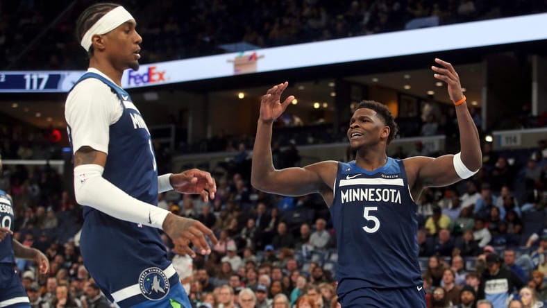 Anthony Edwards, Jaden McDaniels - Minnesota Timberwolves at Memphis Grizzlies