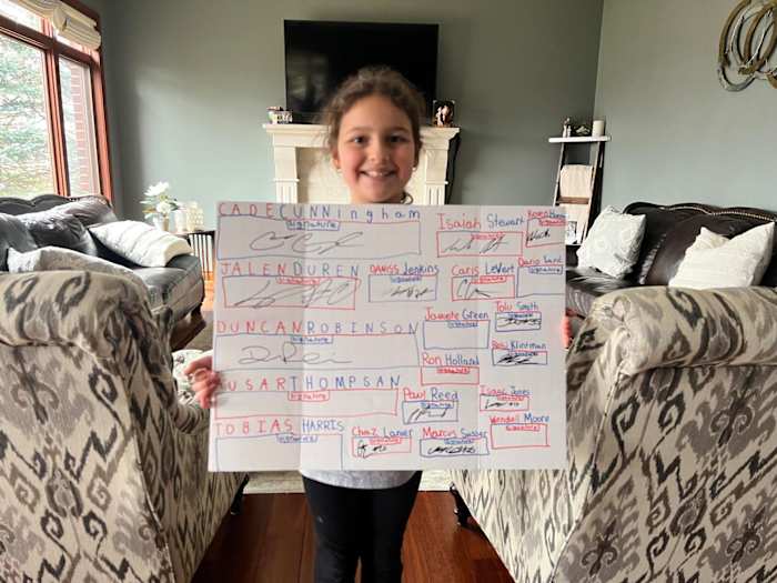 Detroit Pistons reunite 9-year-old fan with signed poster after viral search