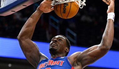 Cunningham leaves early with back spasms as Pistons beat Wizards 130-117