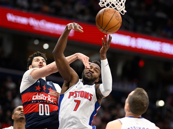 Duren powers the Pistons past the Wizards 117-95 in their first game without Cunningham