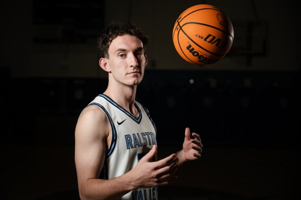 All-Colorado selection Caiden Braketa of Ralston Valley poses for a portrait on Thursday, March 26, 2026, at Highlands Ranch High School in Highlands Ranch, Colo. (Photo by Timothy Hurst/The Denver Post)